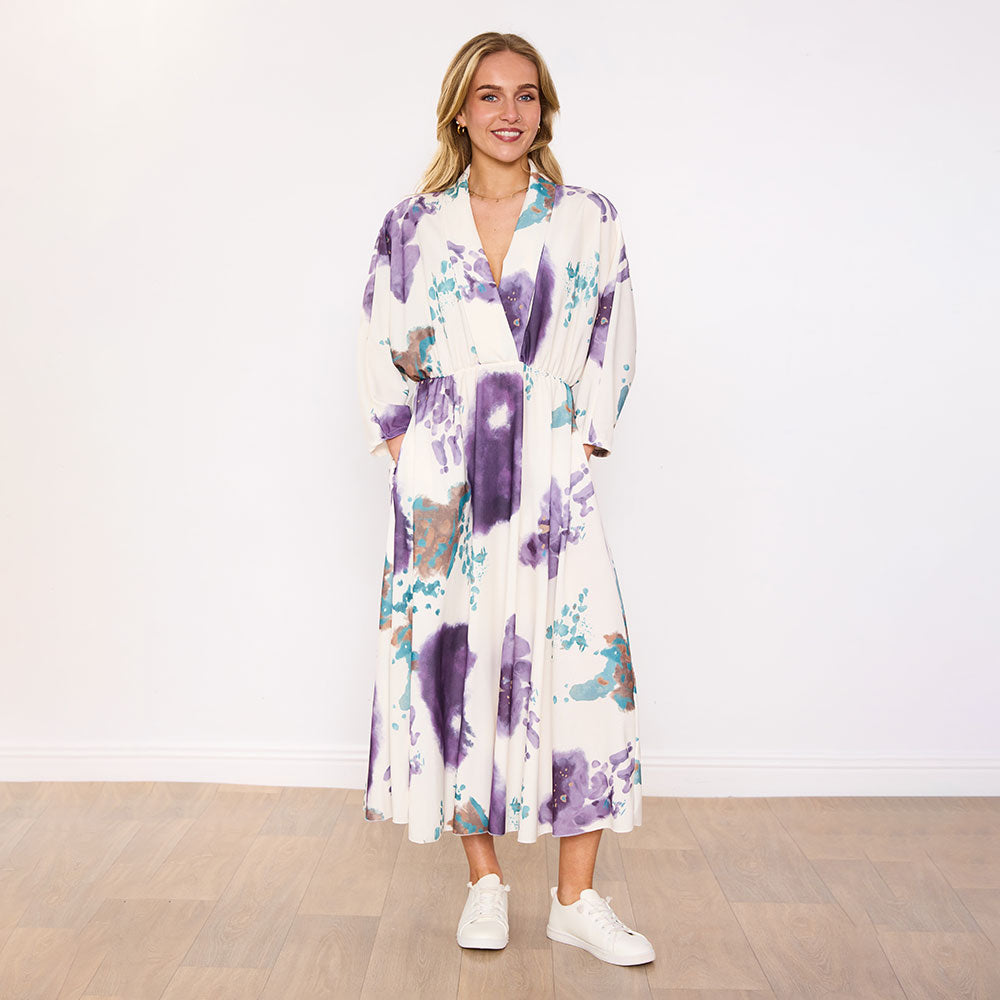 Aisling Dress (Ivory Lavender Bloom)