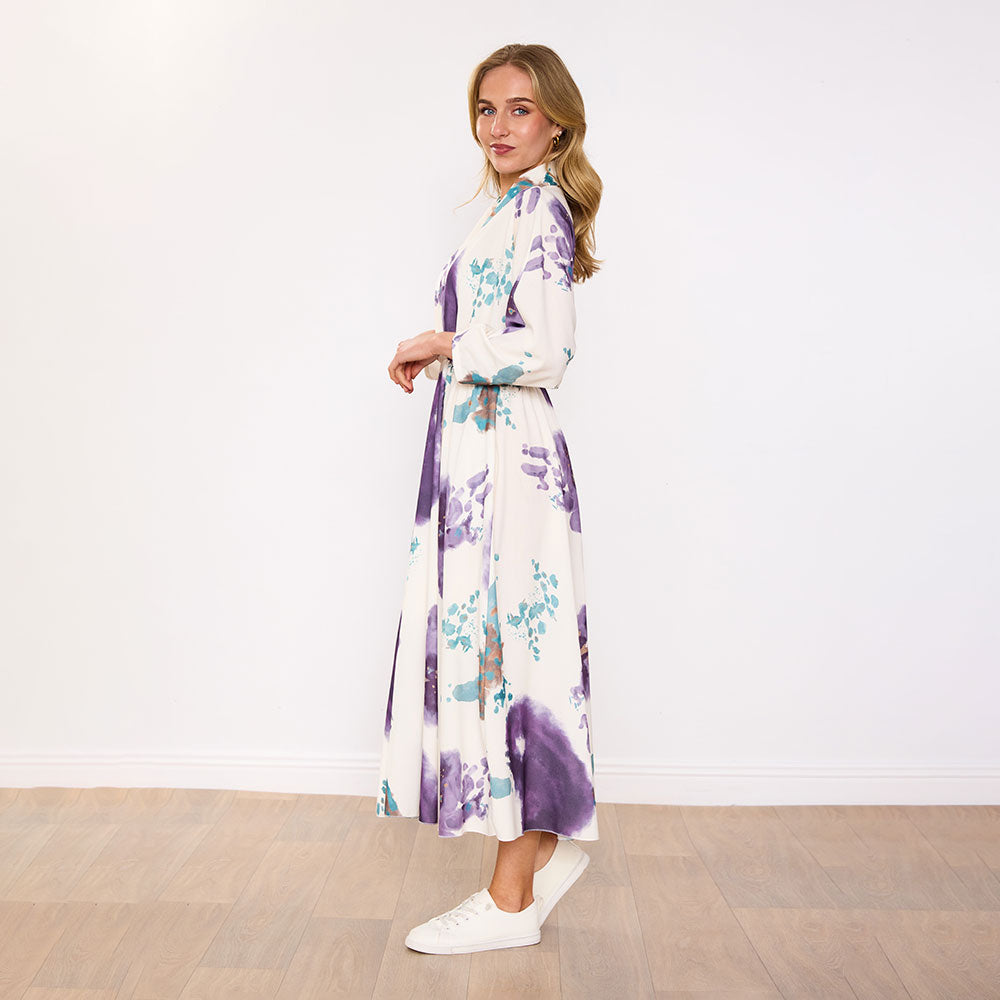 Aisling Dress (Ivory Lavender Bloom)