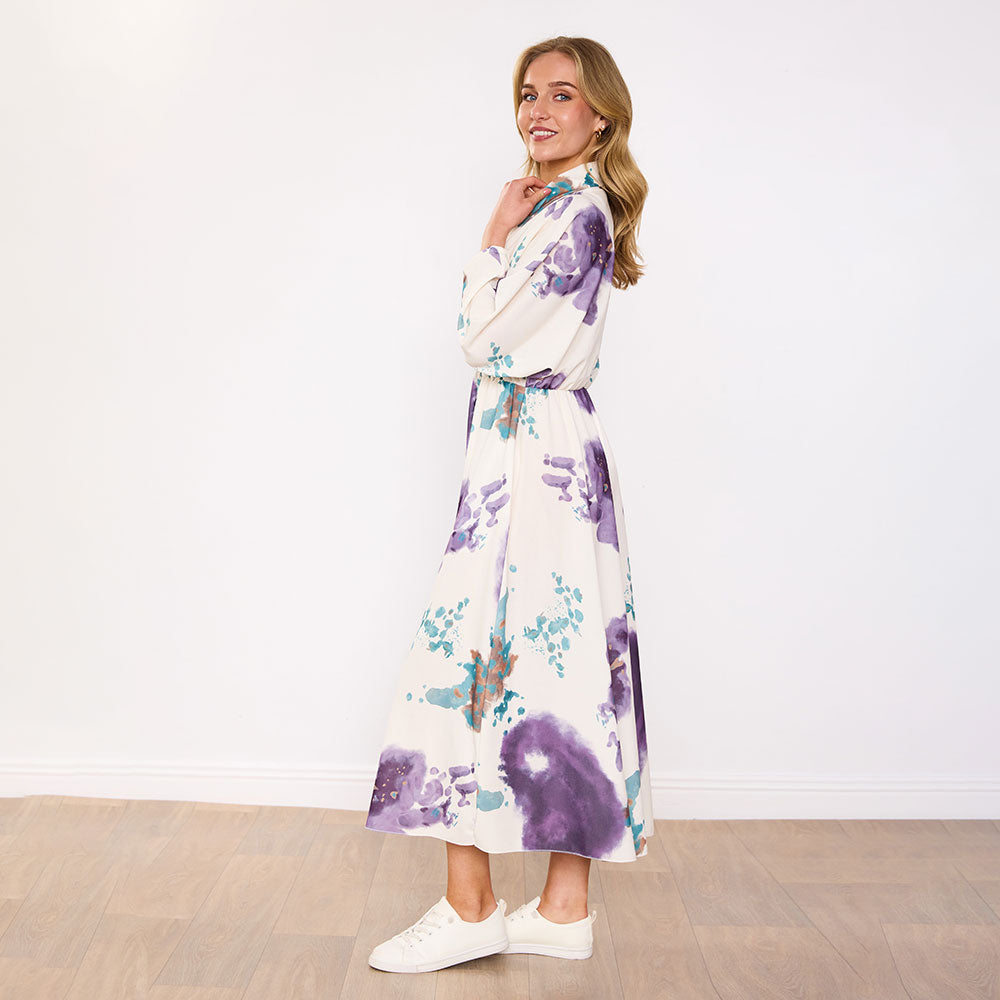 Aisling Dress (Ivory Lavender Bloom)