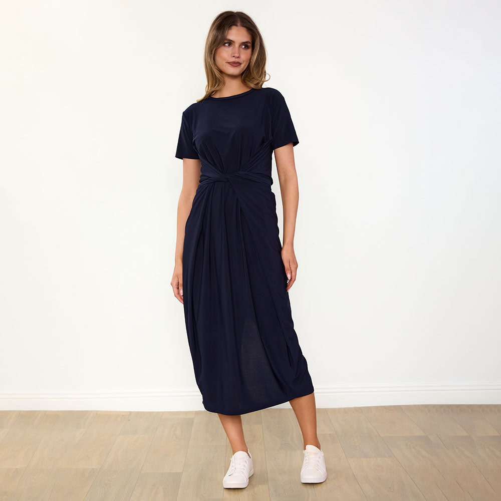 Alana Dress in navy – women's dress – view 3
