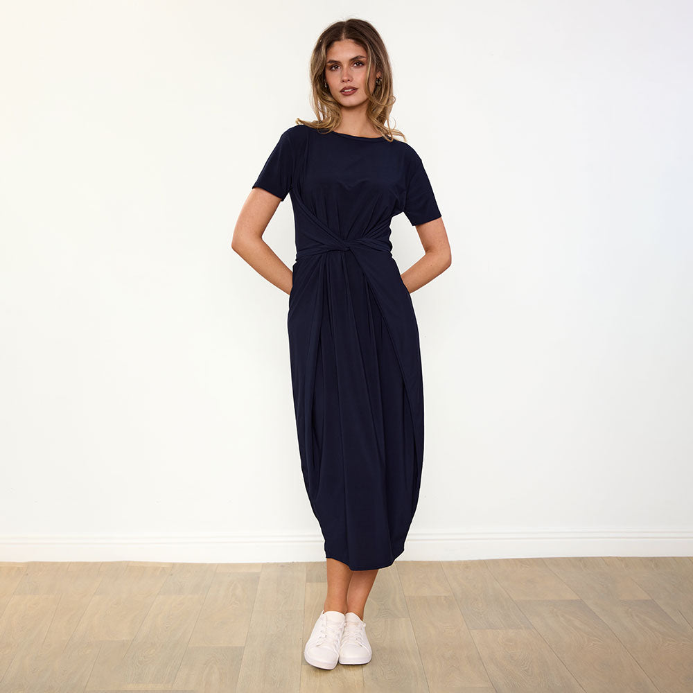 Alana Dress in navy – women's dress – view 5