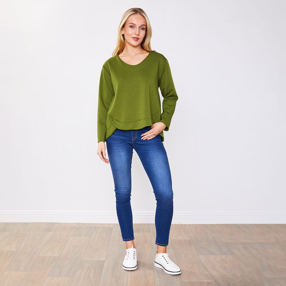 Amber Top olive & Navy (2 for €58)