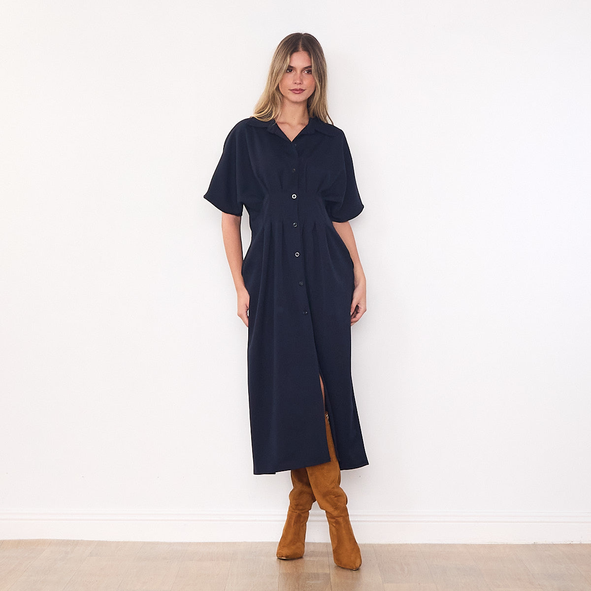 Amelia Shirt Dress (Navy)