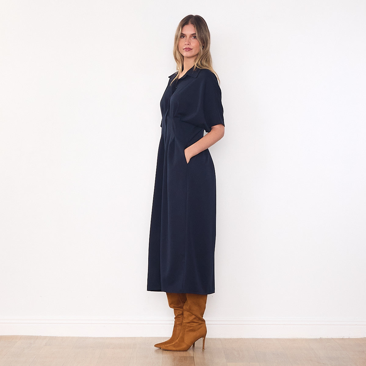 Amelia Shirt Dress (Navy)