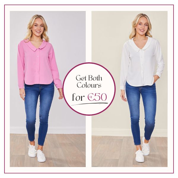 Anna Top (Barbie Pink) & (White) (2 for €50)