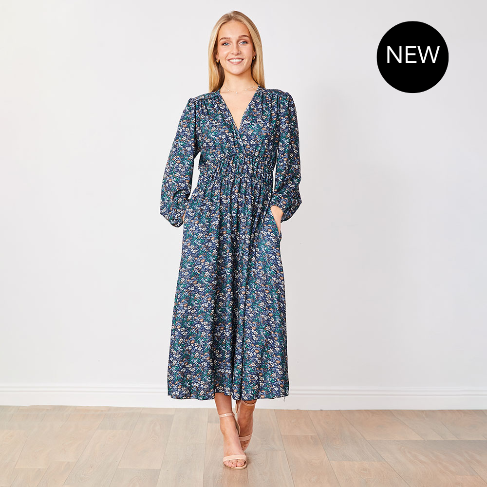 Arianna Dress (Blue Floral)