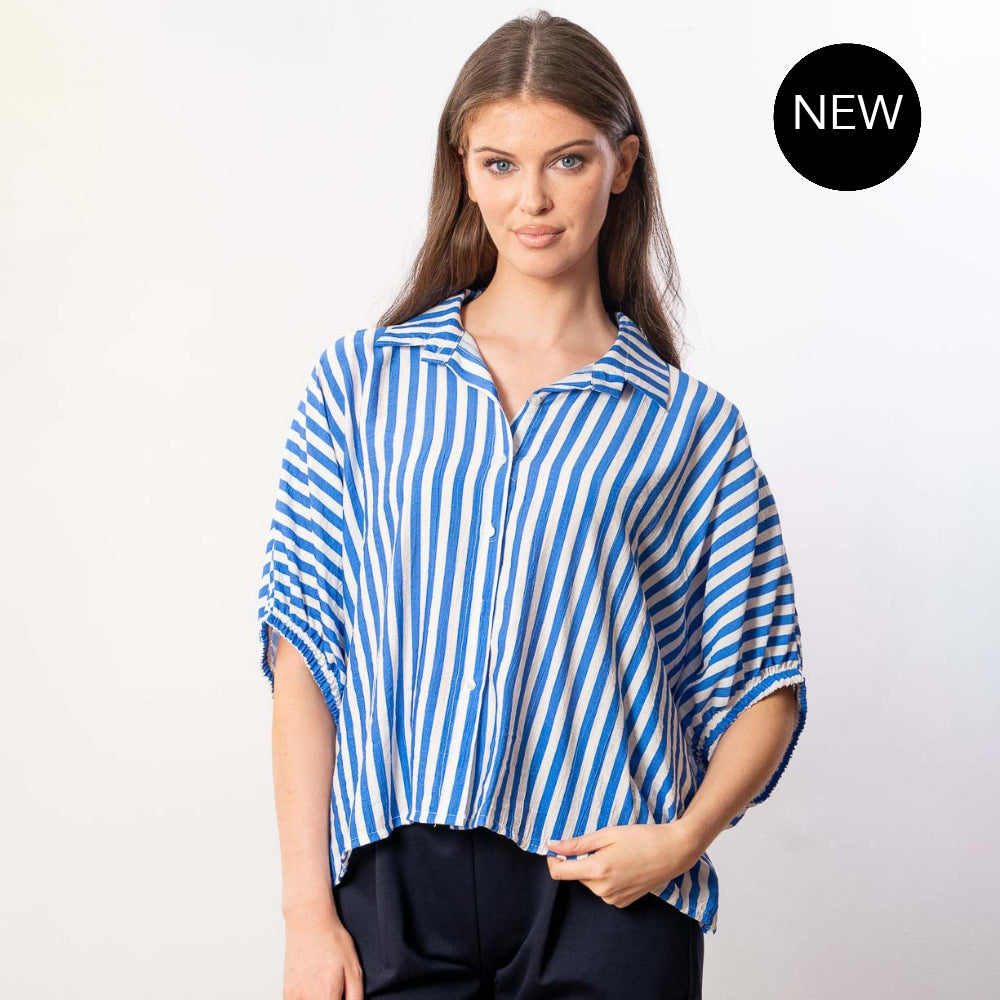 Athena Stripe Top (Blue)