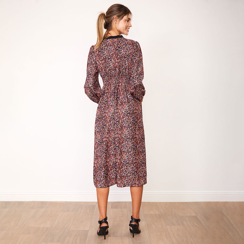 Beckie Dress (Black Floral) - The Casual Company