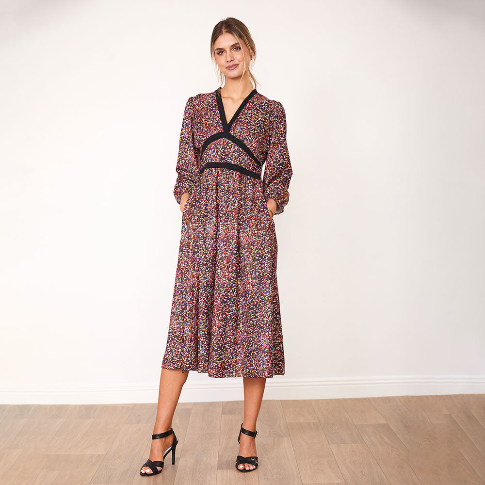 Beckie Dress (Black Floral) - The Casual Company