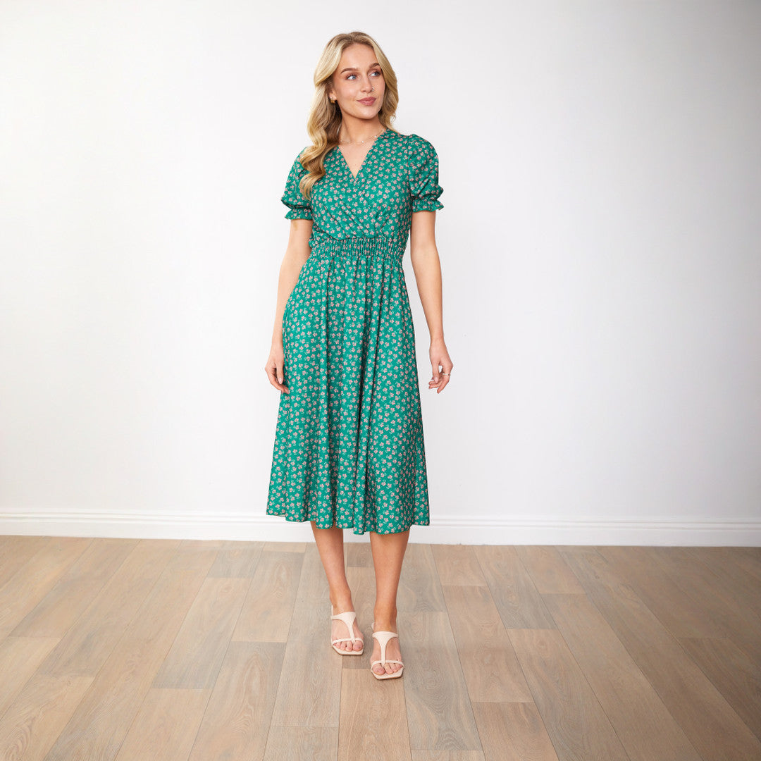 Belle Dress (Green Blossom)