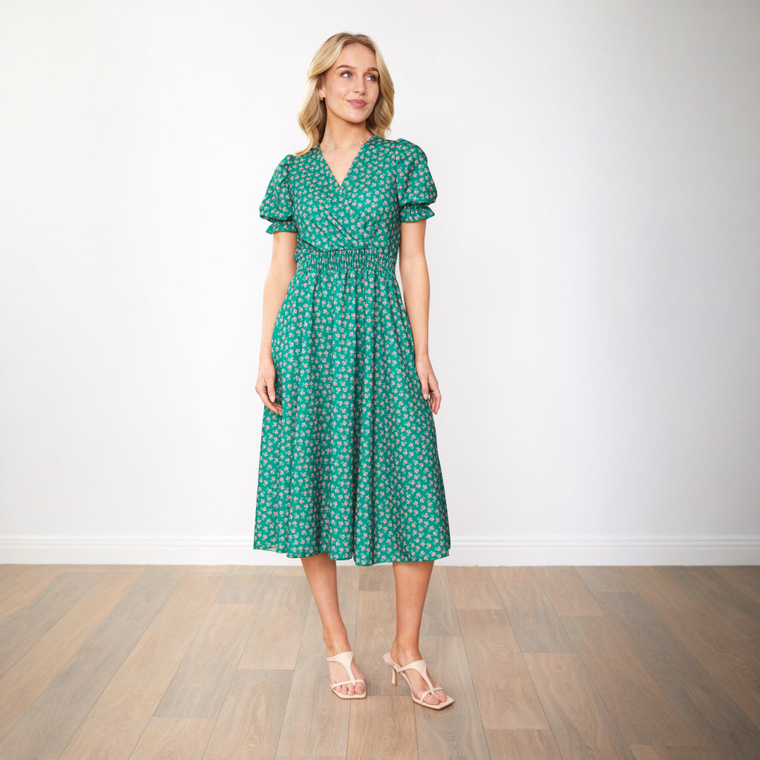 Belle Dress (Green Blossom)