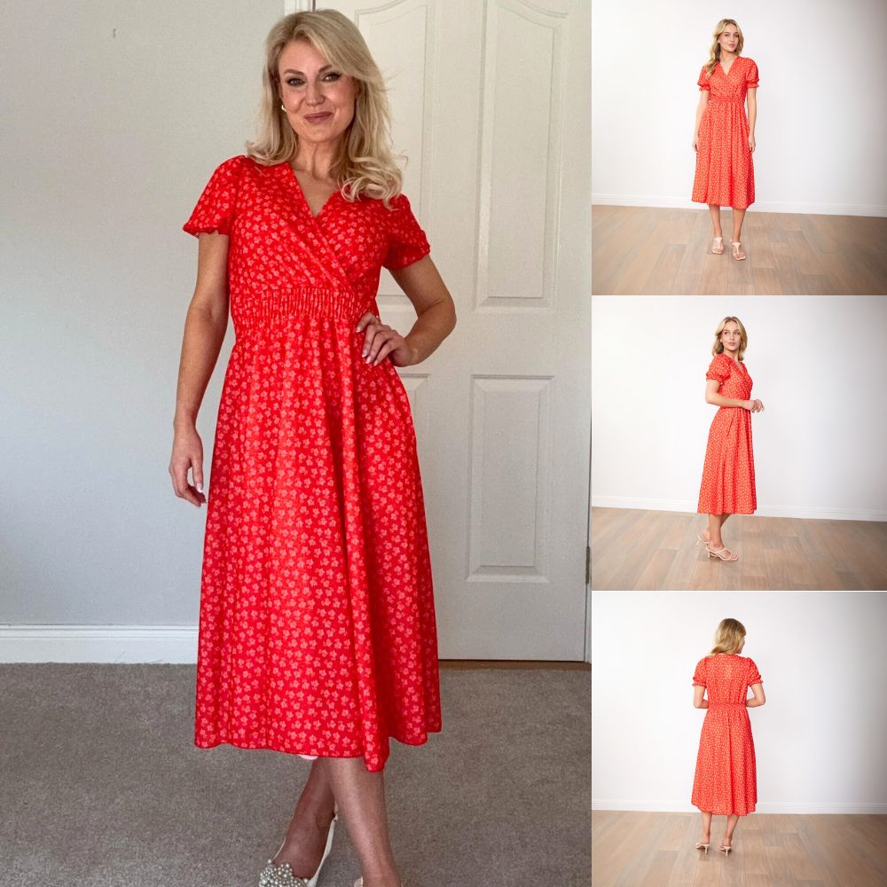 Belle Dress (Red Blossom)1