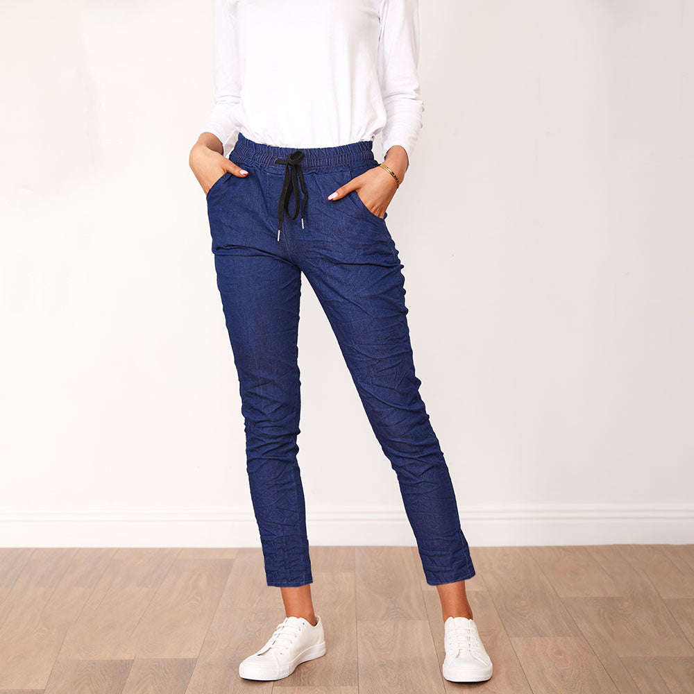 Billie Stretch Jogger (Denim) - The Casual Company