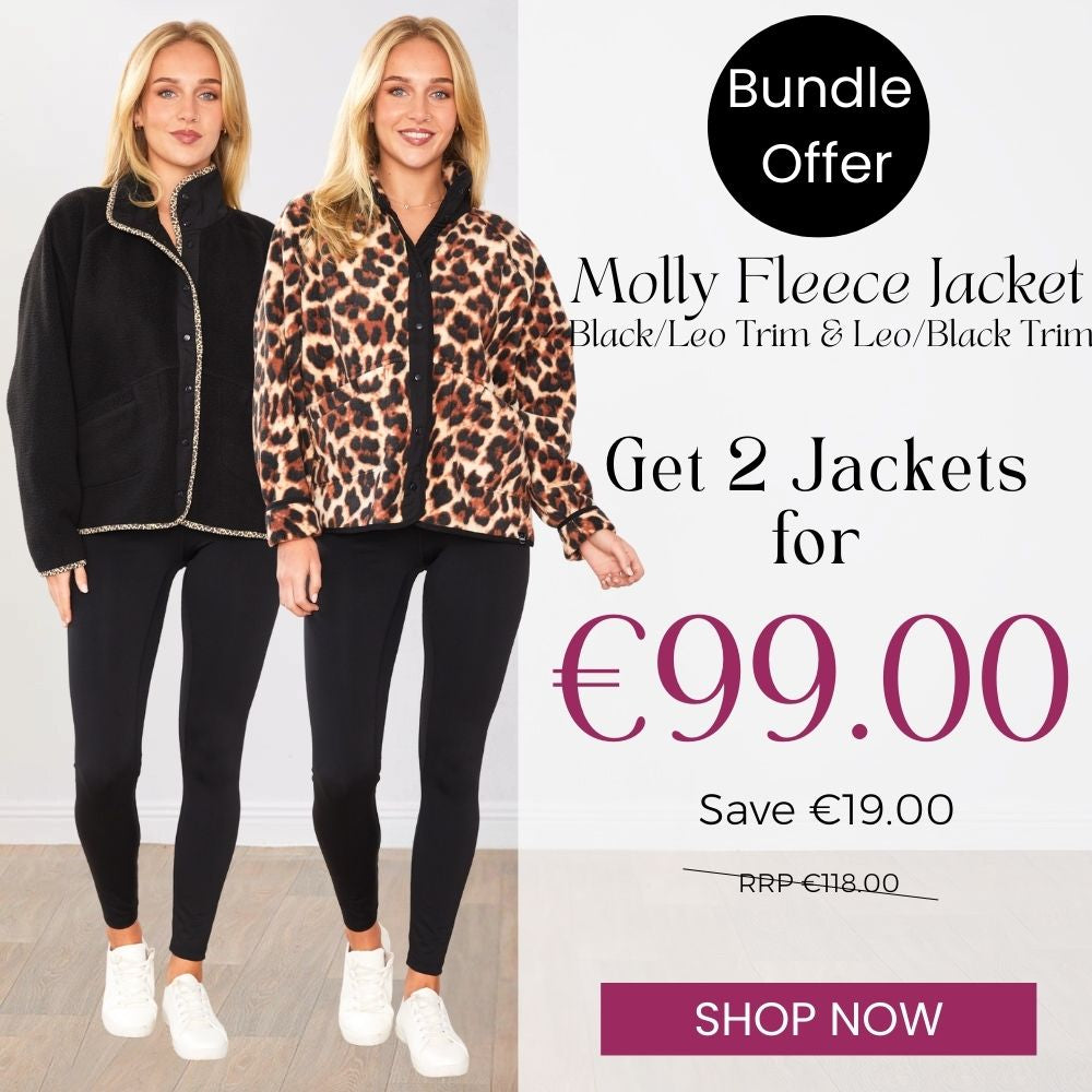 Molly Fleece Jacket (Black/Leopard Trim x Leopard/Black Trim) 2 for €99.00!