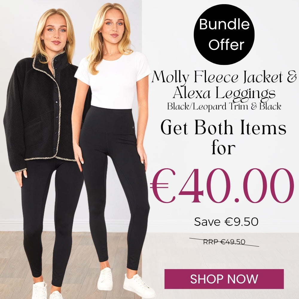 Molly Fleece Jacket (Black/Leopard Trim) & Alexa Leggings for €40.00