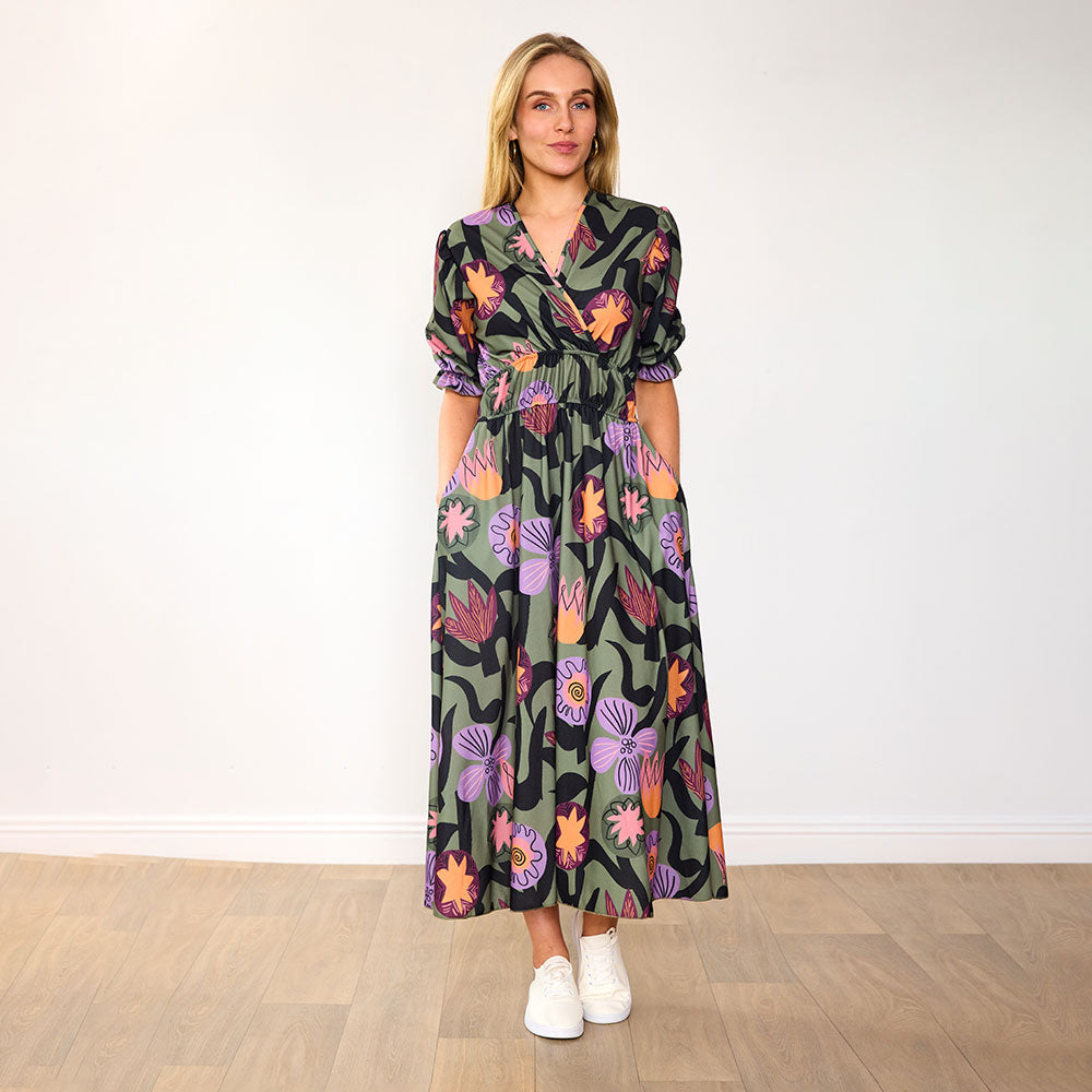 Bonnie Dress (Olive Bloom)