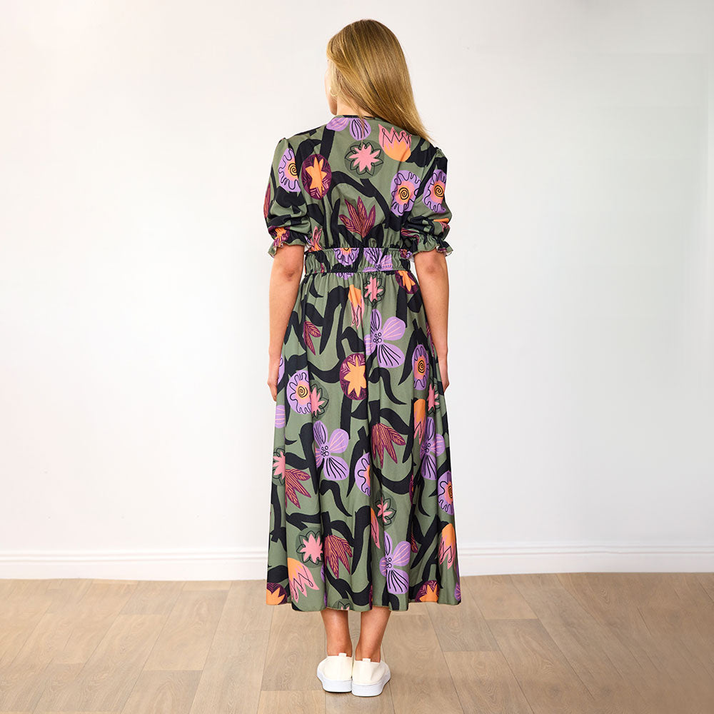 Bonnie Dress (Olive Bloom)