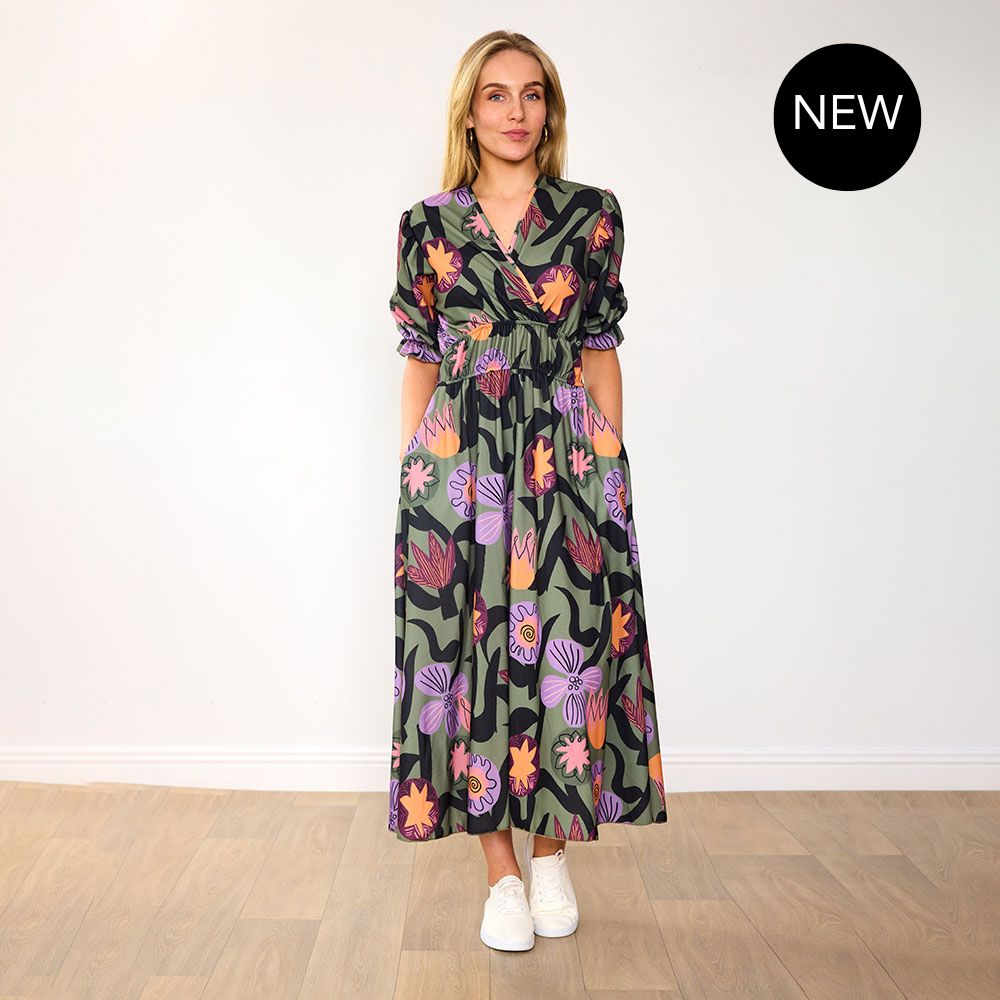 Bonnie Dress (Olive Bloom)