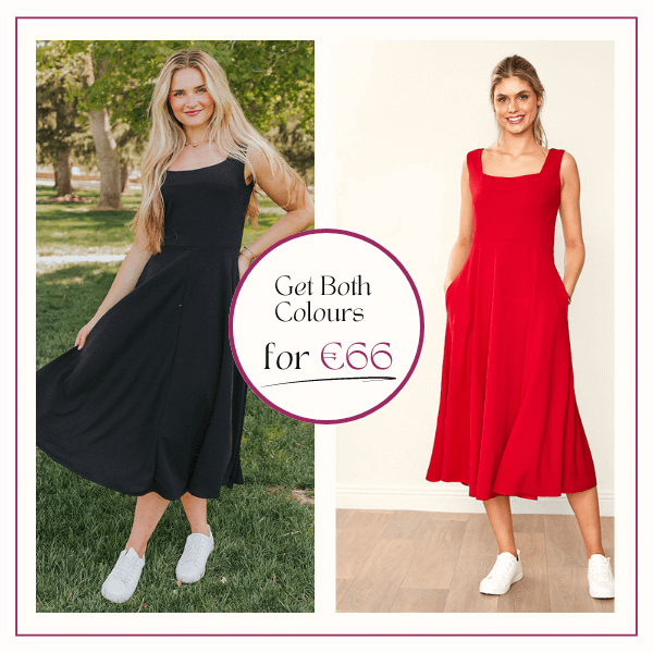 Bronagh Dress-Black & Red (2 for €66)