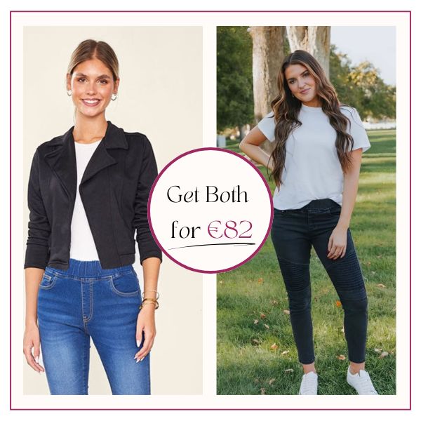 Tara Biker Jeans (Black) & Ella Blazer Black (2 for €82)