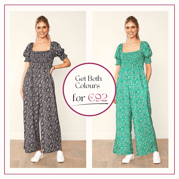 Camilla Jumpsuit Black Floral & Green Floral (2 for €92)