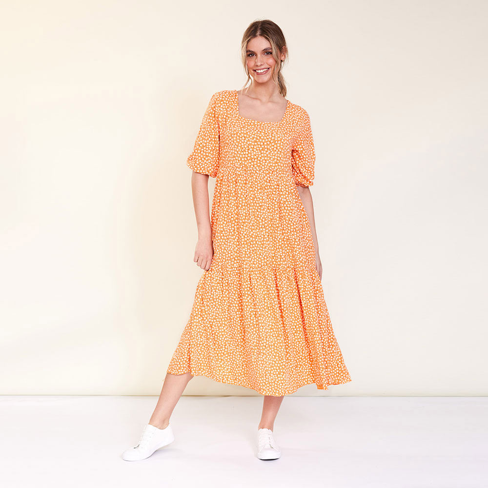 Delta Dress (Peach Floral)