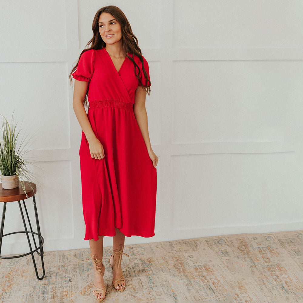 Belle Dress (Red) - The Casual Company