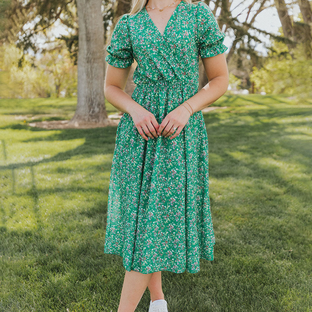 Belle Dress (Green Blossom)