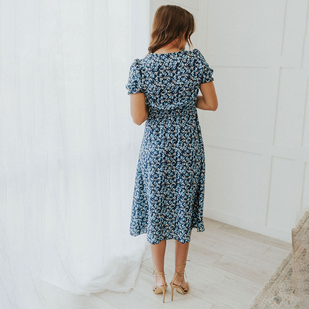 Belle Dress (Navy Floral) - The Casual Company