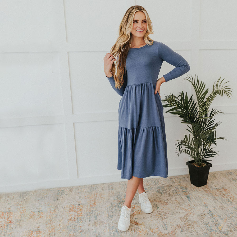 Amber Dress (Denim) - The Casual Company