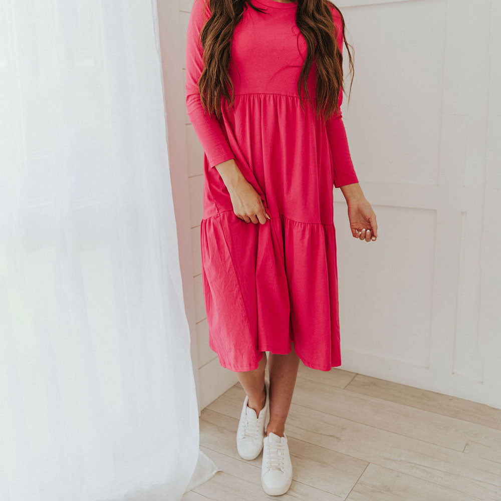 Amber Dress (Pink) - The Casual Company