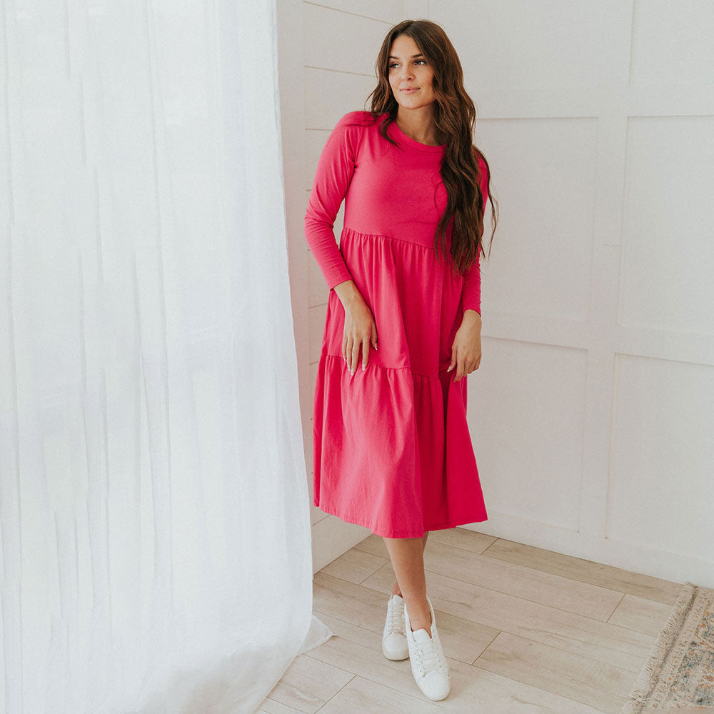 Amber Dress (Pink) - The Casual Company
