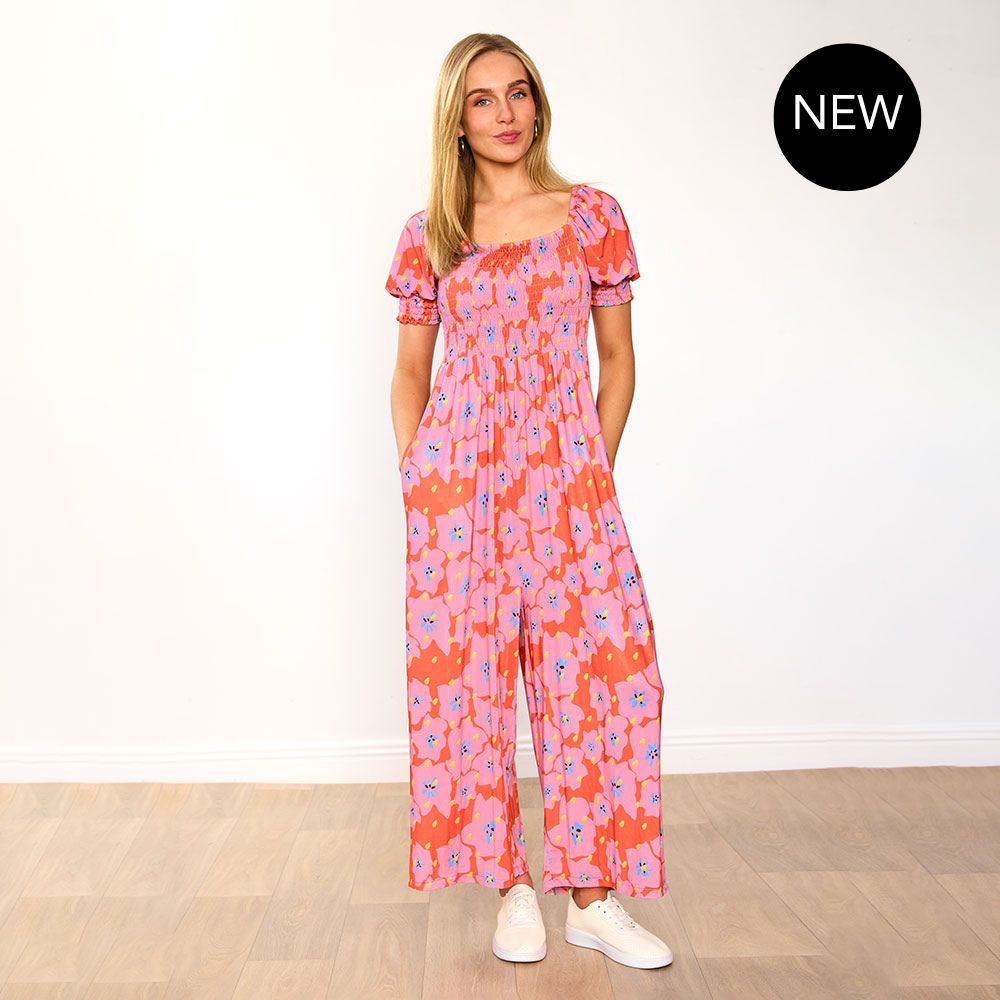 Camilla Jumpsuit (Red Pink Floral)