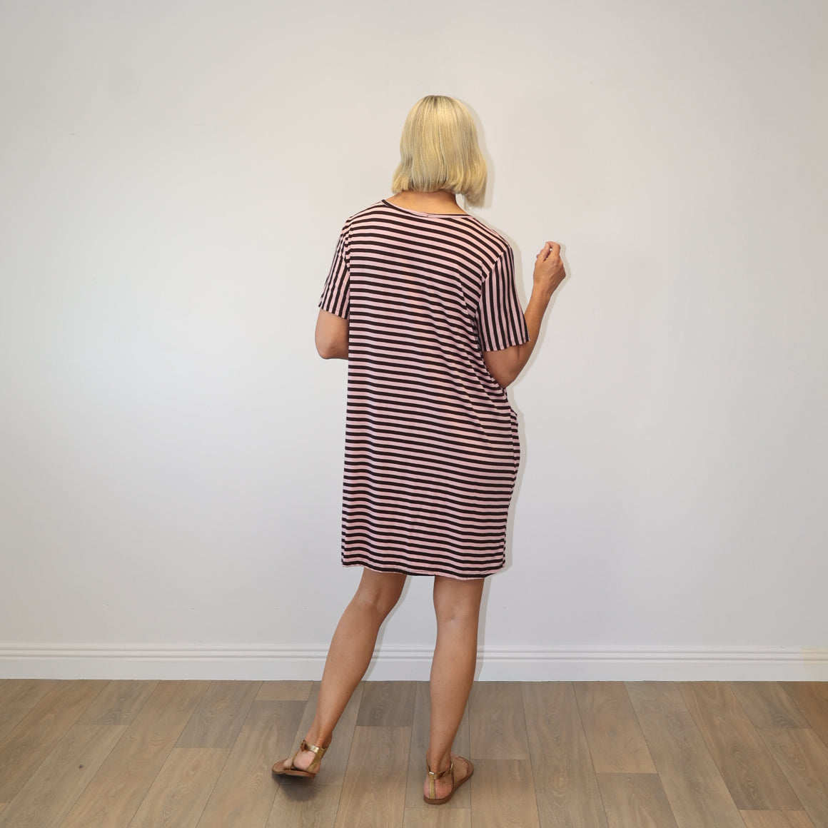 Cara Striped Dress (Pink Stripe)