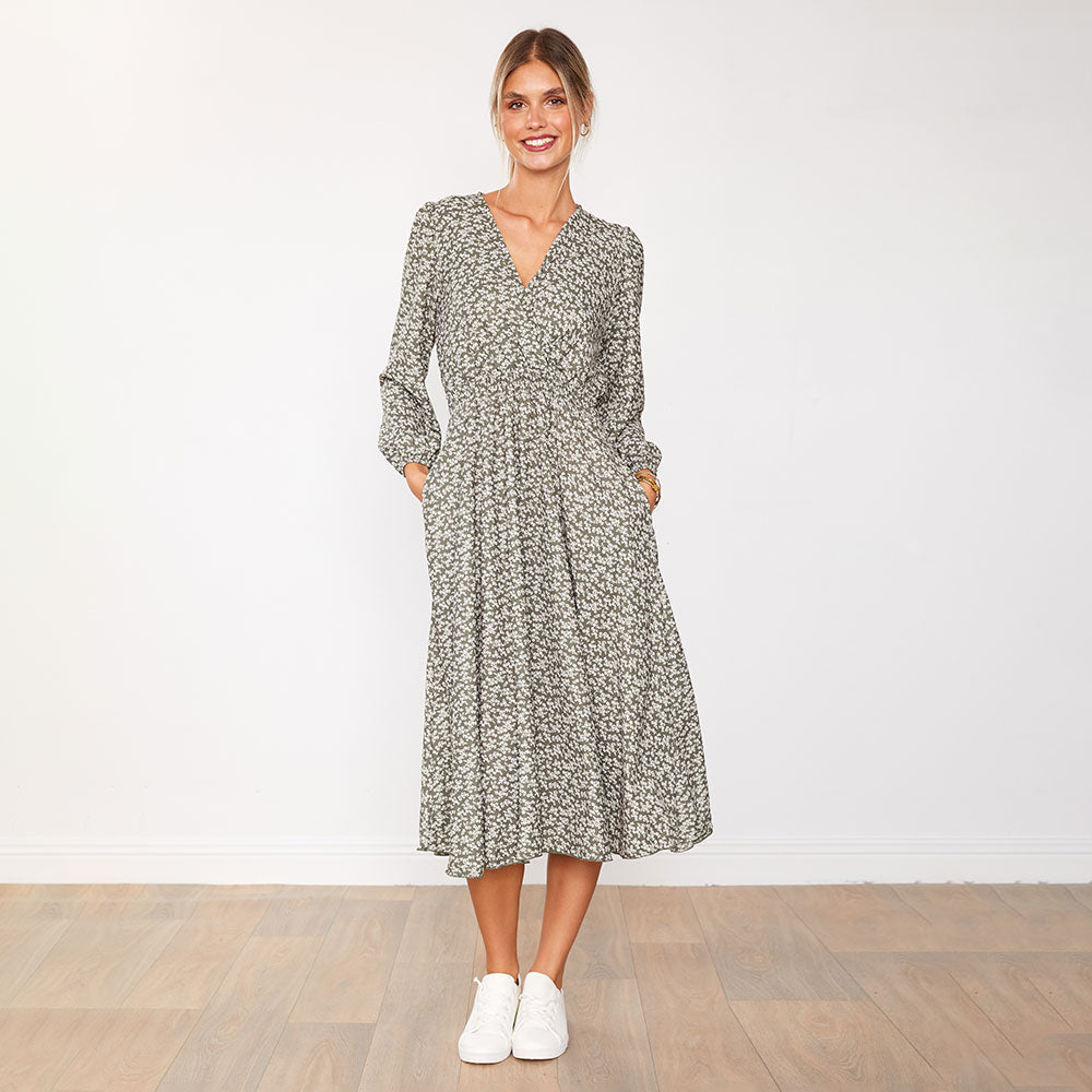 Carrie Dress (Olive Daisy)