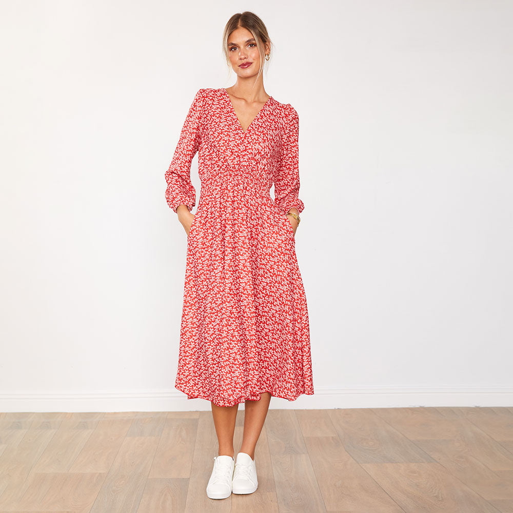 Carrie Dress (Red Daisy)