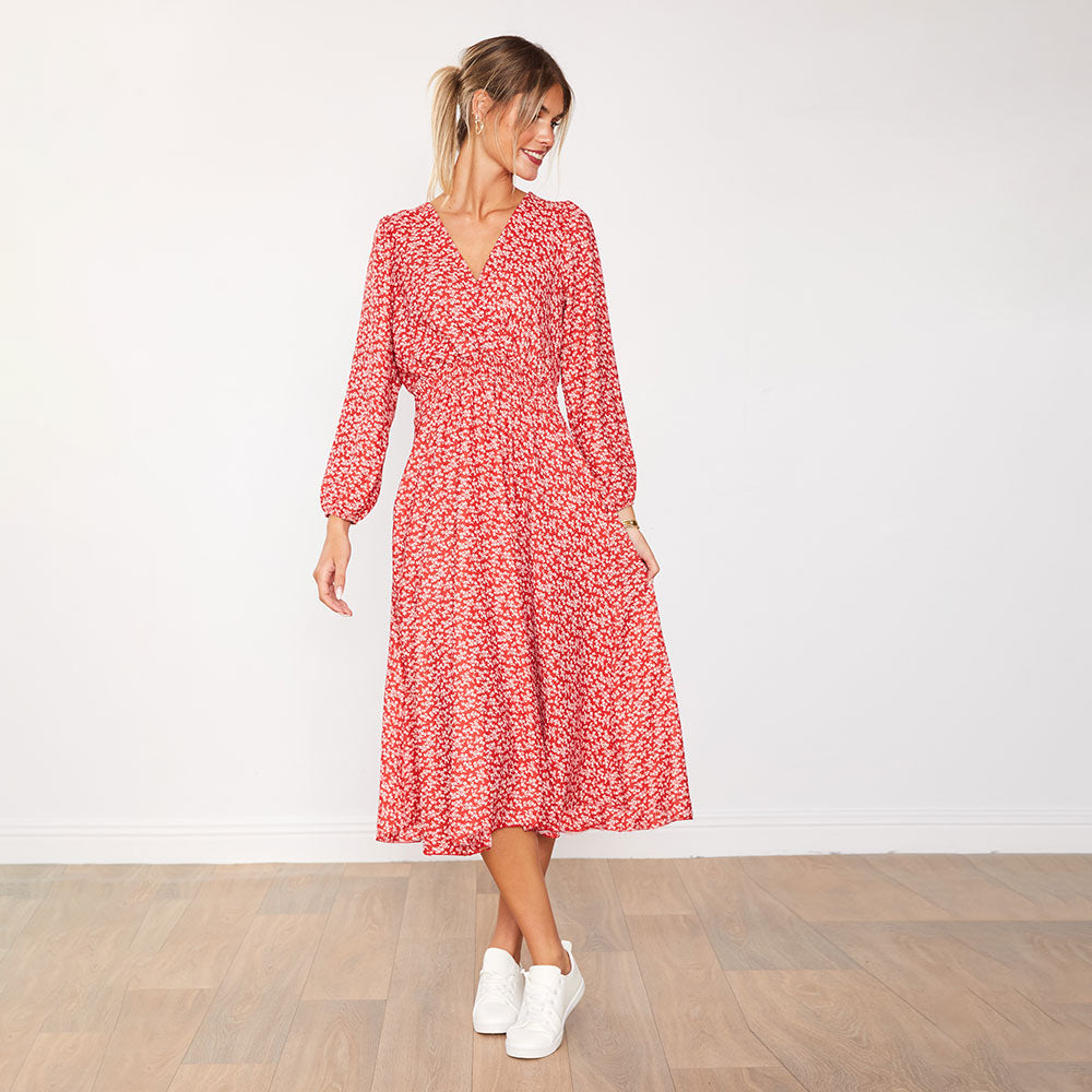 Carrie Dress (Red Daisy)