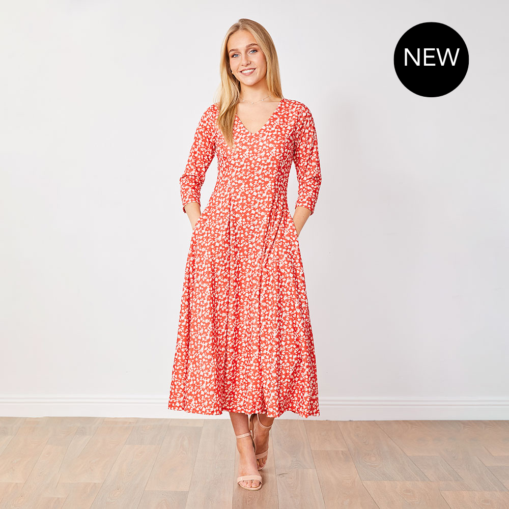 Carter Dress (Red Floral)