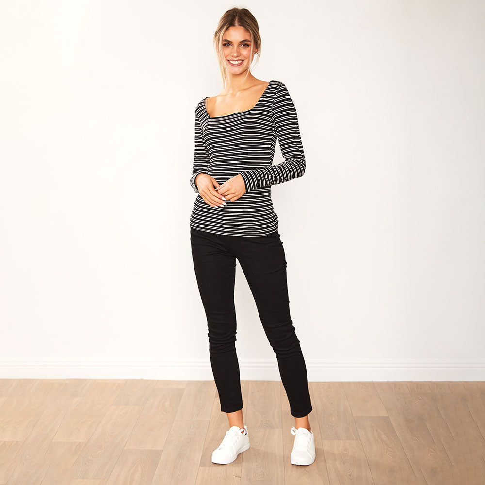 Josie Top (Black stripe)