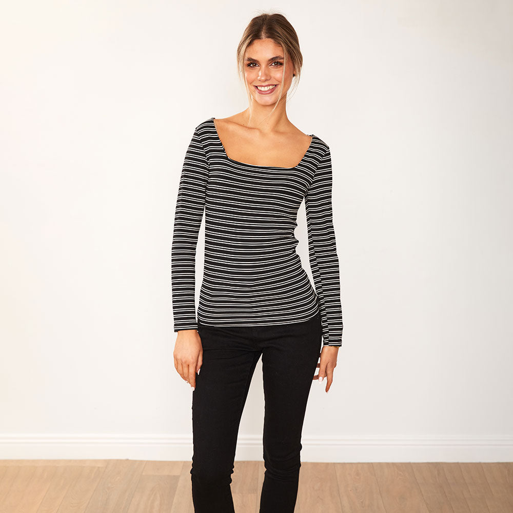 Josie Top (Black stripe)