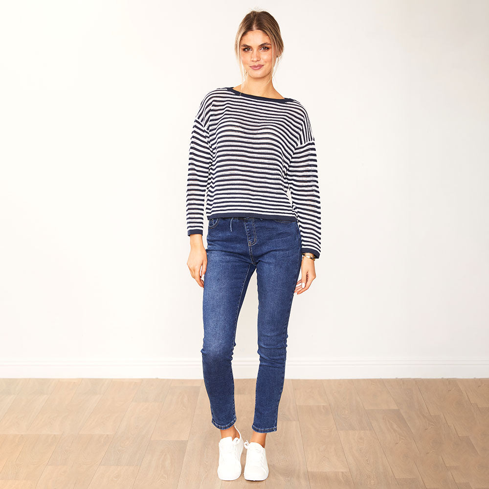 Jill Jumper (Navy Stripe)