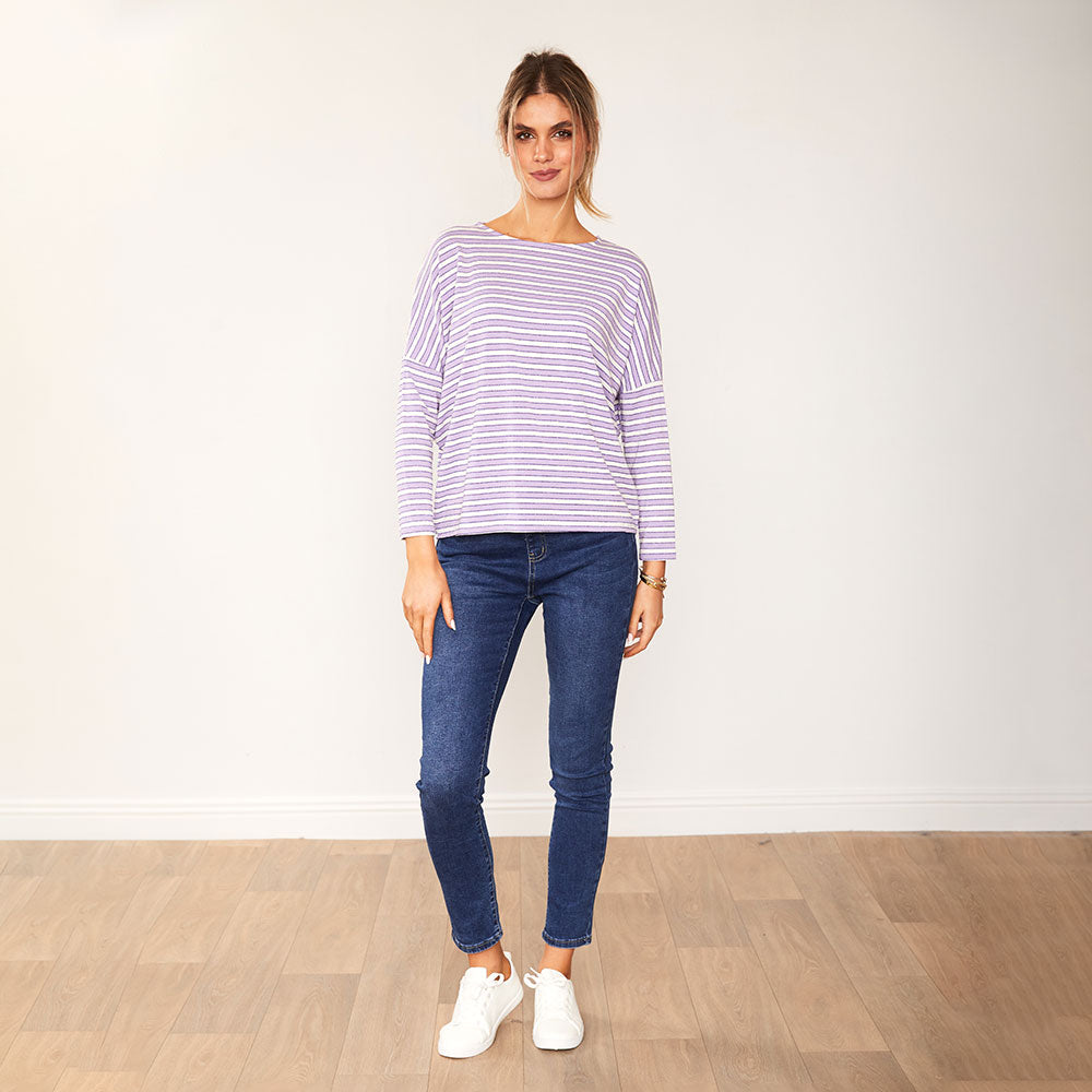 Mindy top ( Lilac Stripe)