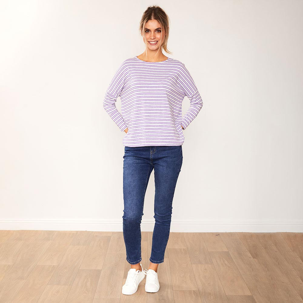 Mindy top ( Lilac Stripe)