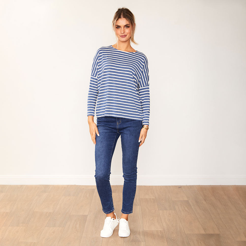 Laurel Top (Navy stripe)