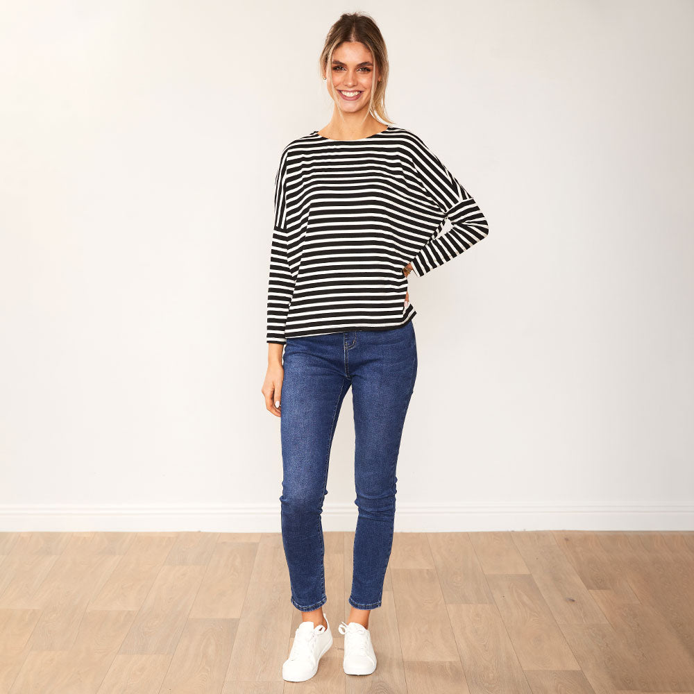 Mindy Top (Black Stripe)