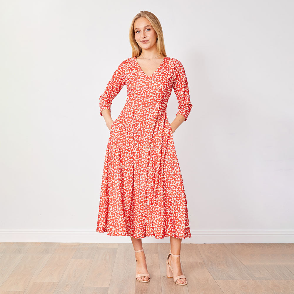 Carter Dress (Red Floral)