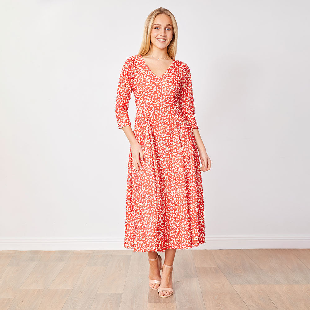 Carter Dress (Red Floral)