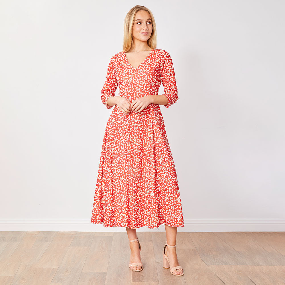 Carter Dress (Red Floral)