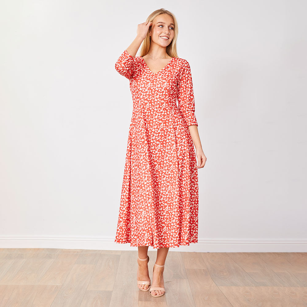 Carter Dress (Red Floral)