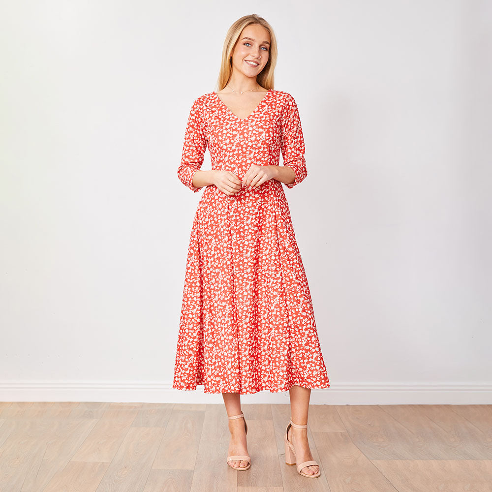 Carter Dress (Red Floral)